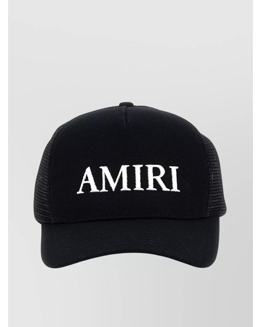 Amiri Black Logo Trucker Cap for men