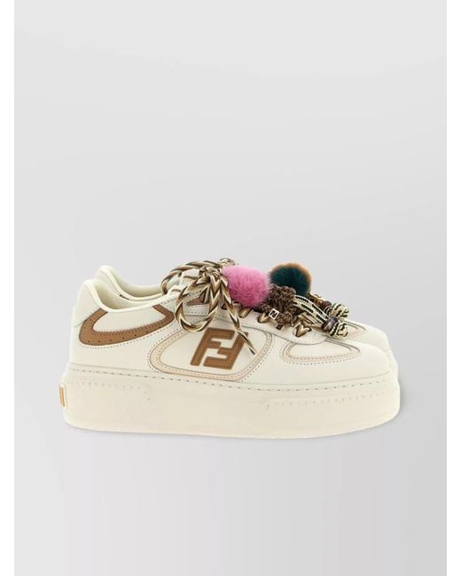 Fendi Natural Match Platform Sole Sneakers Charms