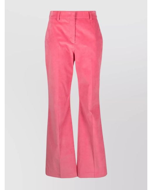 Paul Smith Pink Velvet High-Rise Flared Trousers