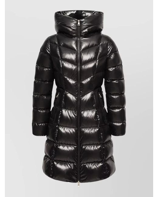 Moncler Black Down Hooded Slim-Fit Mid-Length Puffer Jacket