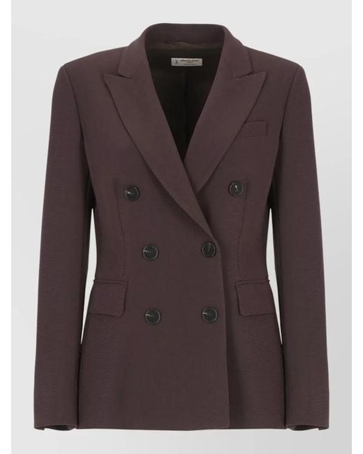Alberto Biani Brown Double-Breasted Suit Jacket