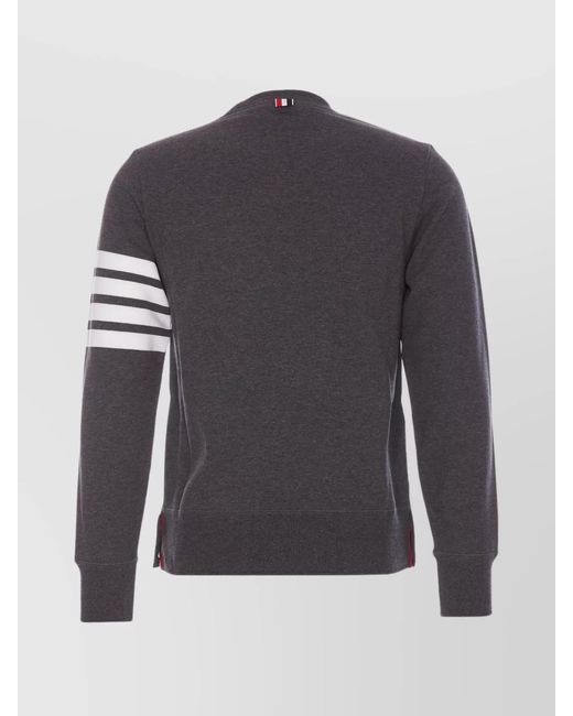 Thom Browne Gray Cotton Crewneck Long-Sleeve Sweatshirt for men