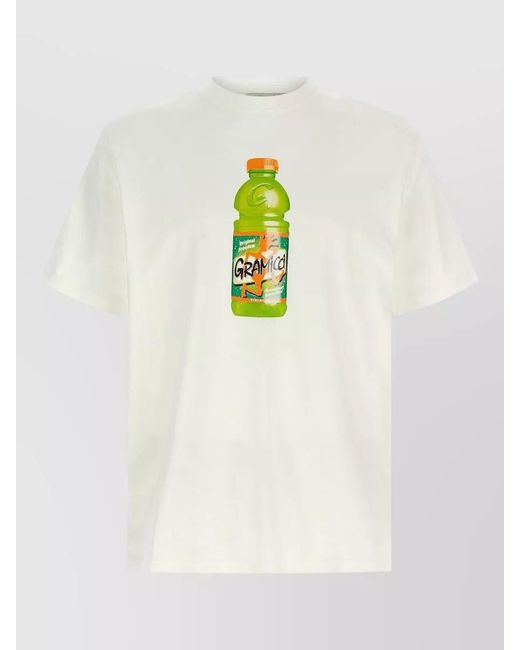 Gramicci White Quencher Crew Neck Graphic Print T-Shirt for men