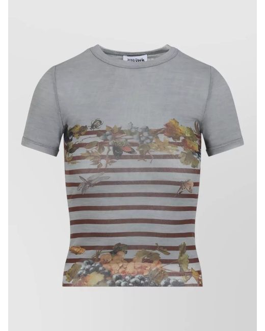 Jean Paul Gaultier Gray Printed Crewneck T-Shirt