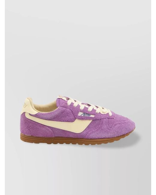 Autry Pink Suede Low-Top Sneakers