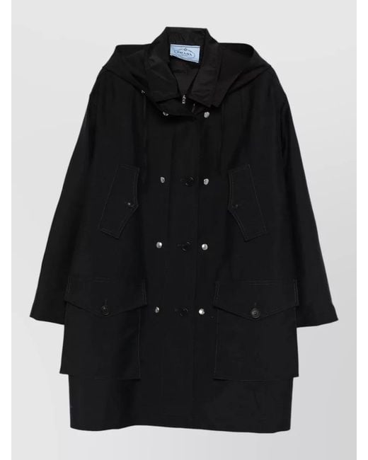 Prada Black Mohair Parka Coat
