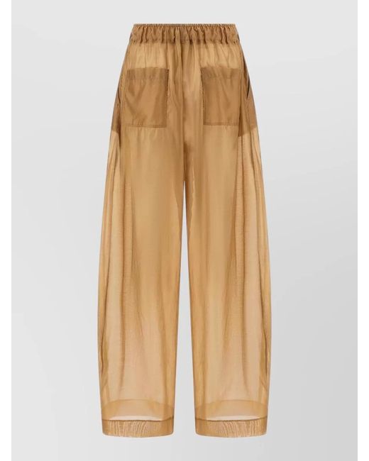 Thelatest Natural Sheer Wide Leg Pants Back Pockets