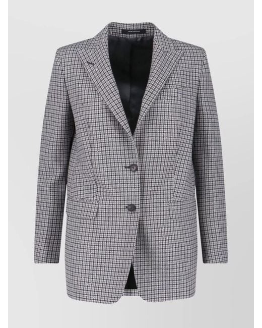 Tagliatore Gray Tailored Jacket With Back Vent And Notch Lapel