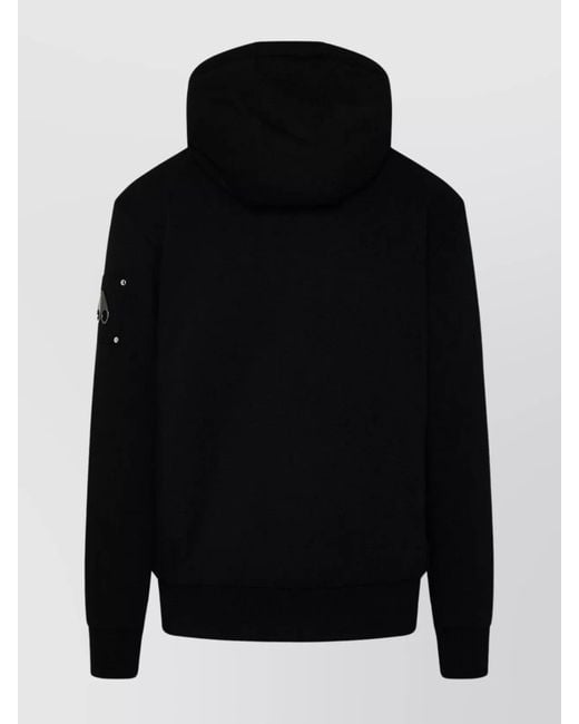 Moose Knuckles Black Bunny Hooded Sweatshirt Drawstring for men