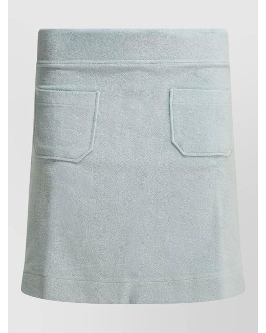 Ines De La Fressange Paris Blue Skirt Featuring Back Pockets Textured Fabric