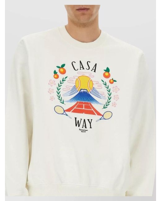 Casablanca White Cotton Casa Way Mountain Sweatshirt for men