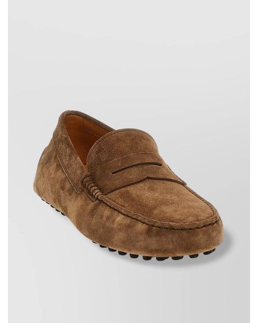 Tod's Brown Suede Leather Loafers for men