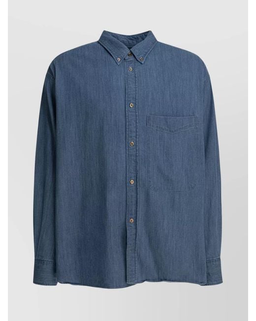 Beams Plus Blue Denim Shirt for men