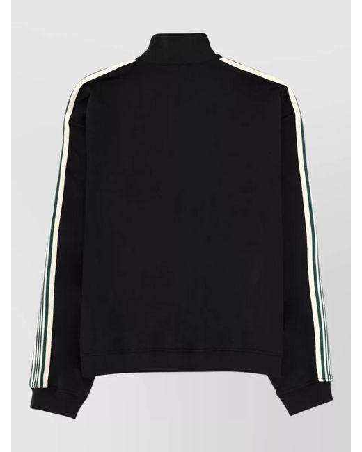 Represent Black Logo Sweatshirt High Collar Striped Sleeves Ribbed for men