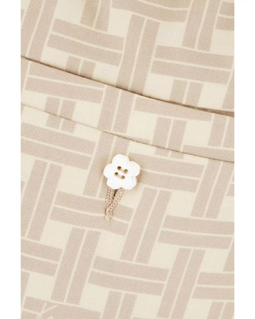 KENZO Natural Printed Wide-Leg Trousers