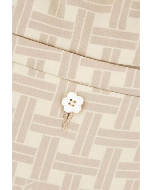 KENZO Natural Printed Wide-Leg Trousers