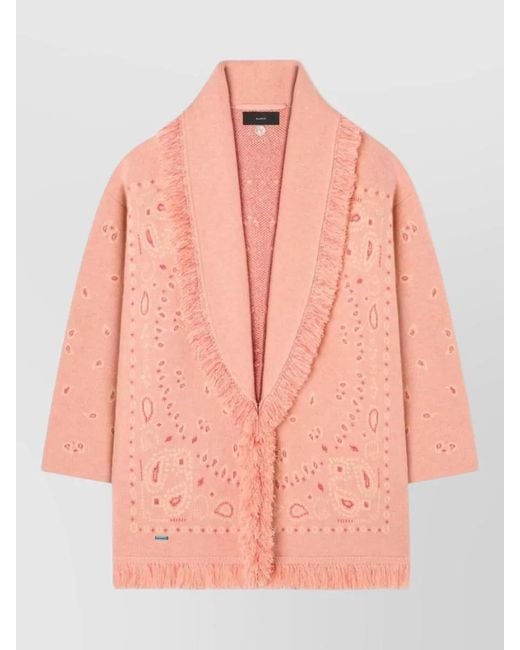 Alanui Pink Silk Cardigan