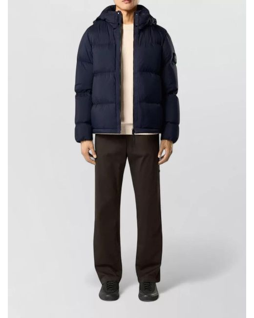 Stone Island Blue Down Ripstop Puffer Jacket for men