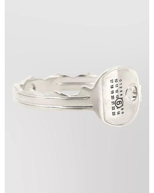MM6 by Maison Margiela Natural Numeric Key Ring Bracelet Circular Engraving