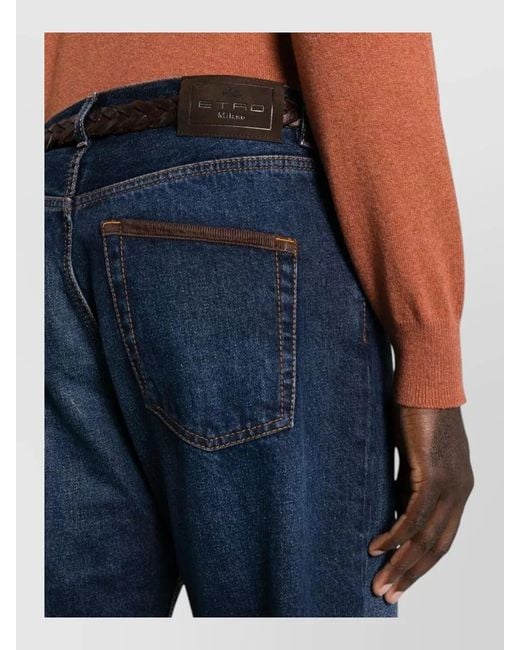 Etro Blue Straight-Leg Denim Jeans for men