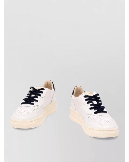 Autry Metallic Low Top Lace Up Sneakers Rubber Sole