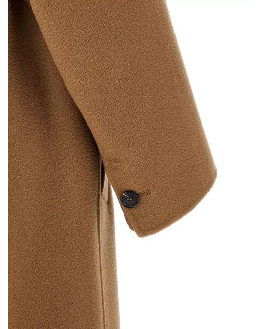 Max Mara Natural Cashmere Double-Breasted Long Coat