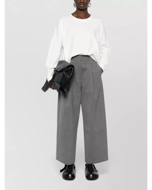 Studio Nicholson White Cotton Long Sleeve Sweatshirt
