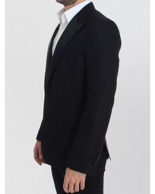 Dolce & Gabbana Blue Wool Silk Sicilia Tailored Blazer for men