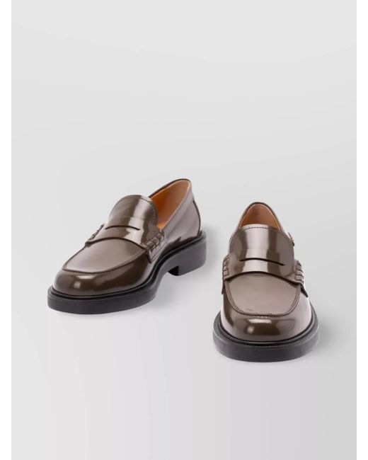 Tod's Brown Leather Penny Loafers