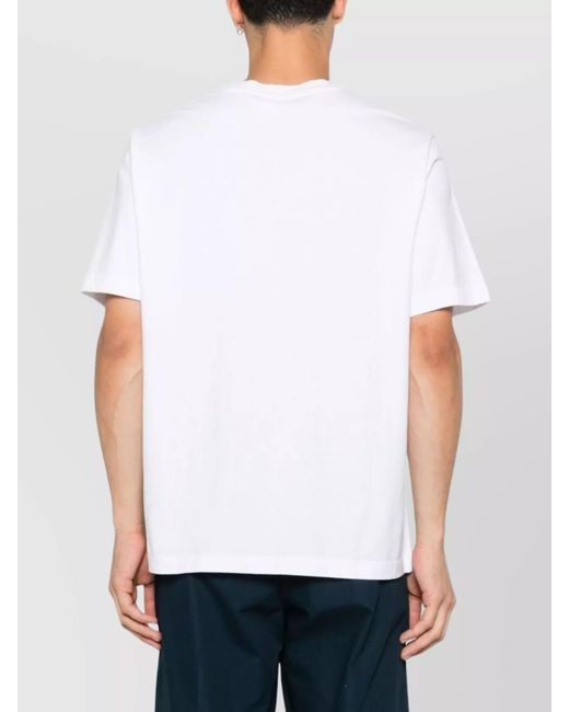 Maison Kitsuné White Cotton Crew Neck Short-Sleeve T-Shirt for men