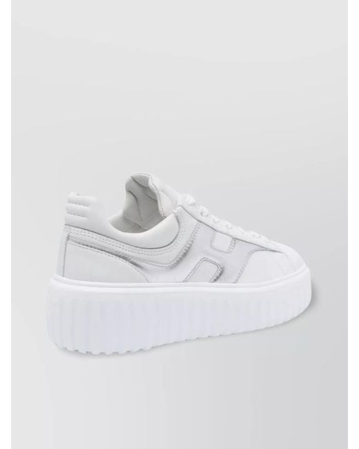 Hogan White Leather Low-Top Sneakers