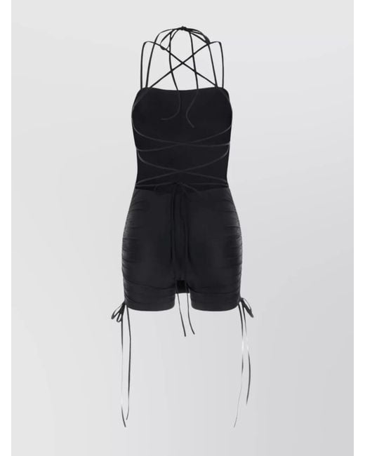 Balenciaga Black Stretch Nylon Mini Dress
