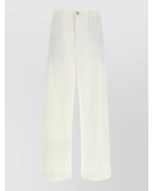 Polo Ralph Lauren White Chino Trousers Belt Loops Side And Back Pockets