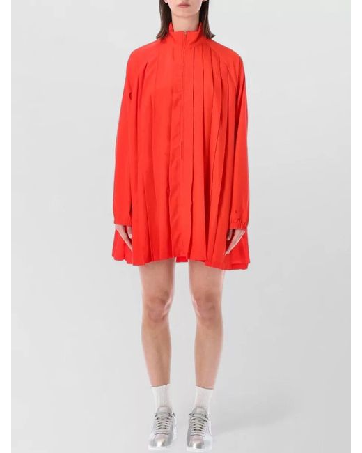 Nike Red Club Rules Dress High Neck Pleated