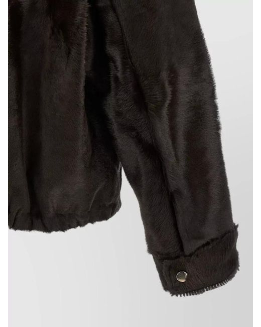 Giorgio Brato Black Leather Padded Jacket for men