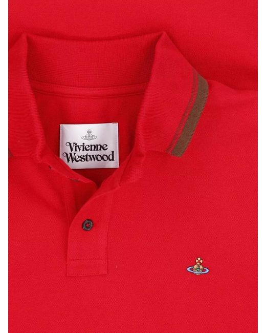 Vivienne Westwood Red Short-Sleeve Polo Shirt for men