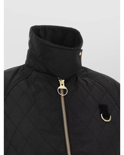 Barbour Black Spey Icons Quilted Cropped Casual Jacket