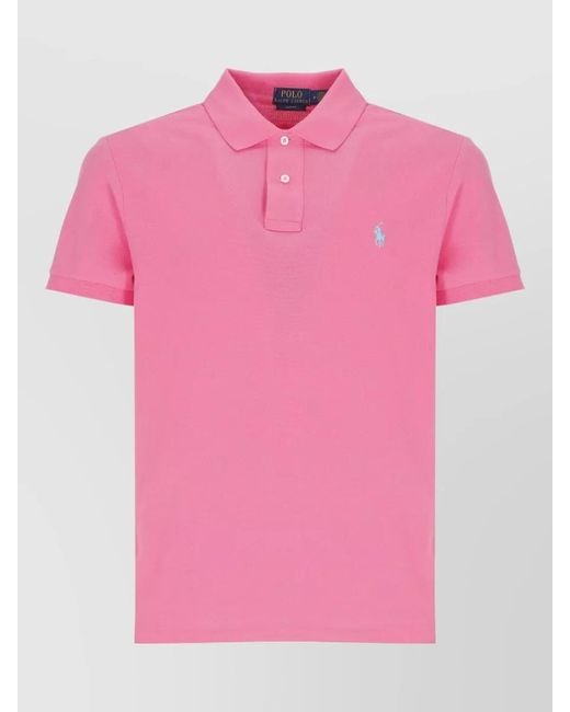 Ralph Lauren Pink Cotton Short-Sleeve Polo Shirt for men