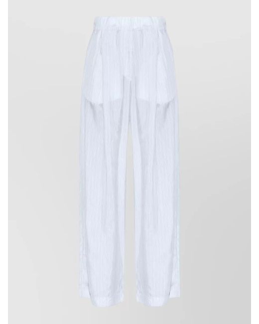 Dries Van Noten White Wide-Leg Trousers