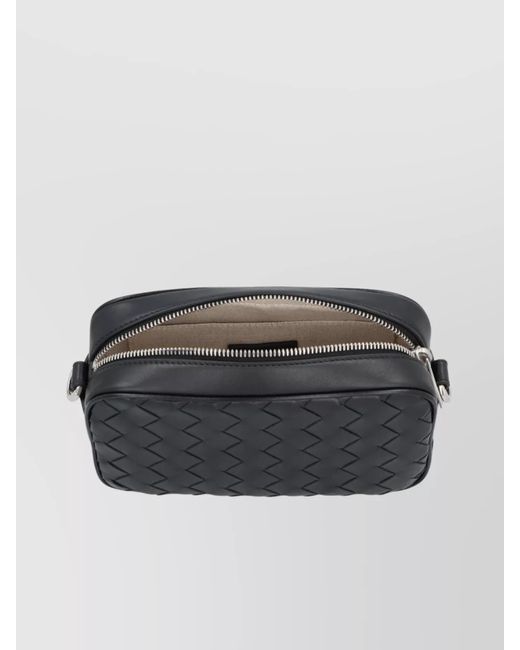 Bottega Veneta Black Leather Mini Messenger Bag for men