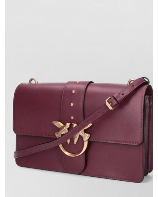 Pinko Purple Love Bag Leather Clutch Bag