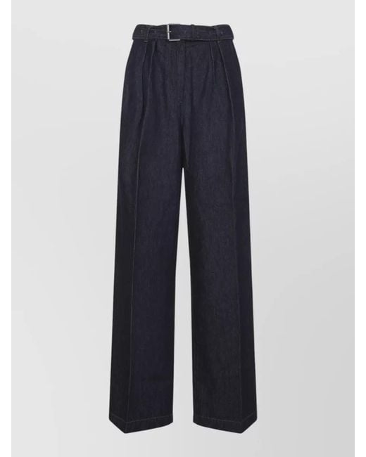 Dries Van Noten Blue Denim High-Rise Wide-Leg Trousers