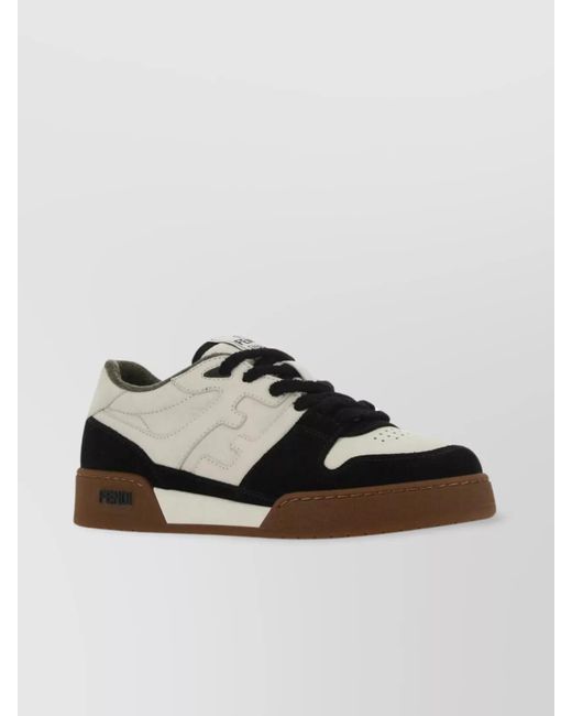 Fendi White Leather Match Low-Top Sneakers