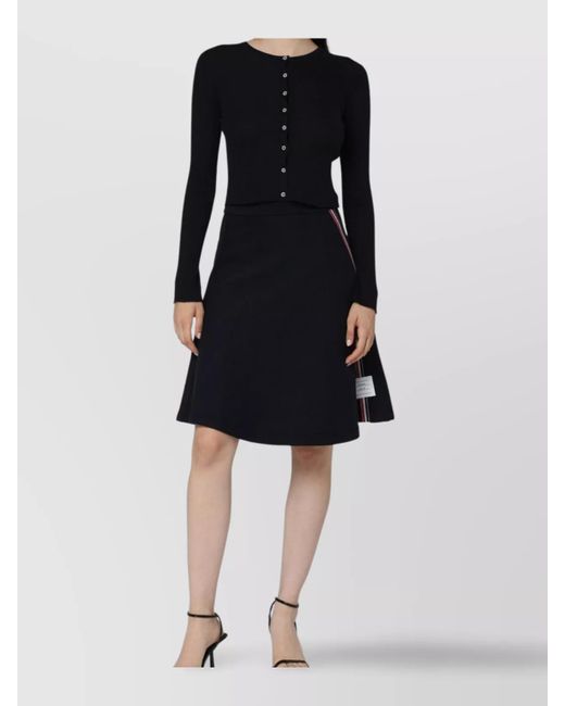 Max Mara Black Wool And Silk Cardigan With Ribbed Texture