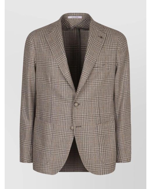 Tagliatore Brown Monte Carlo Wool Buttoned Blazer for men