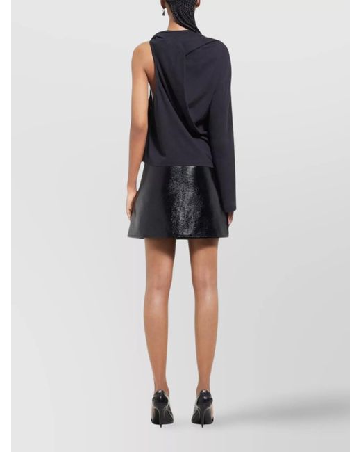 Courreges Black Vinyl High-Rise Cutout Mini Skirt