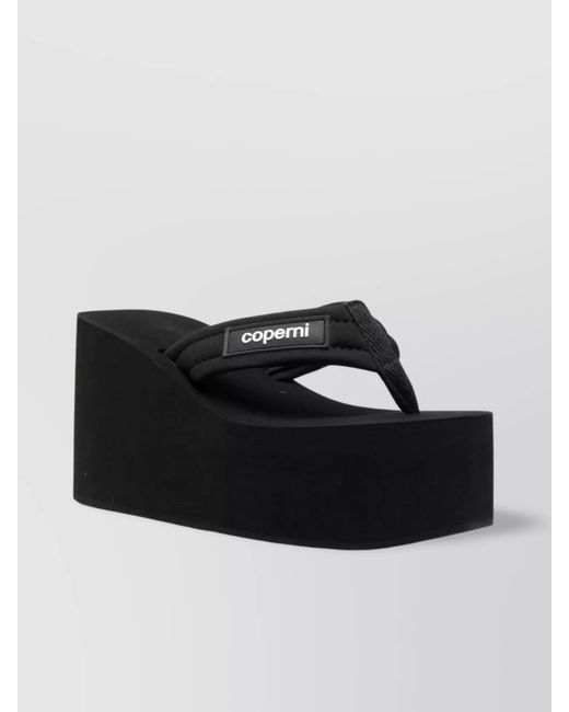 Coperni Black Platform Wedge Sandals