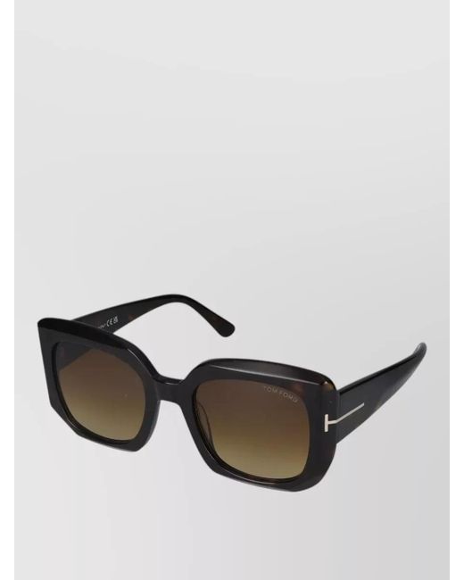 Tom Ford Brown Square Sunglasses Ft1220 Thick Arms Design