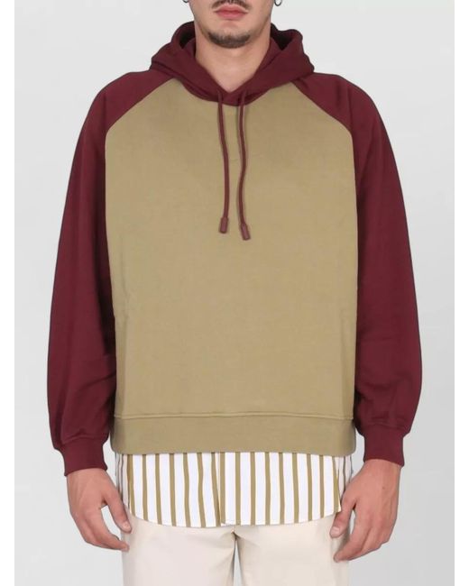 Sunnei Multicolor Hooded Sweatshirt Raglan Sleeves Ribbed Trims for men