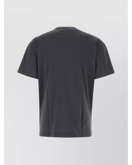 Palm Angels Black Ribbed Cotton Crew Neck Short Sleeve T-Shirt for men